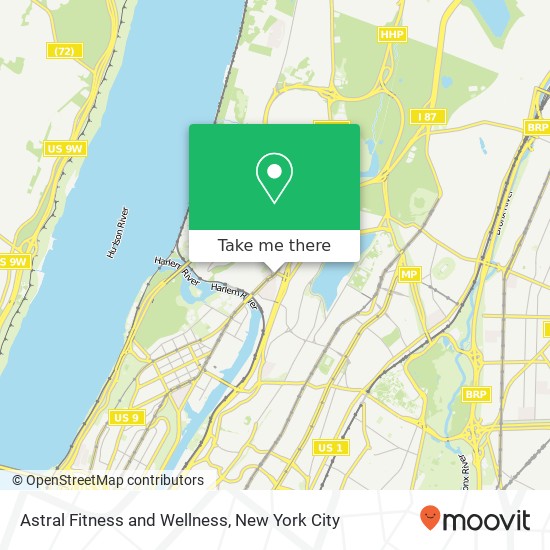 Mapa de Astral Fitness and Wellness, Broadway