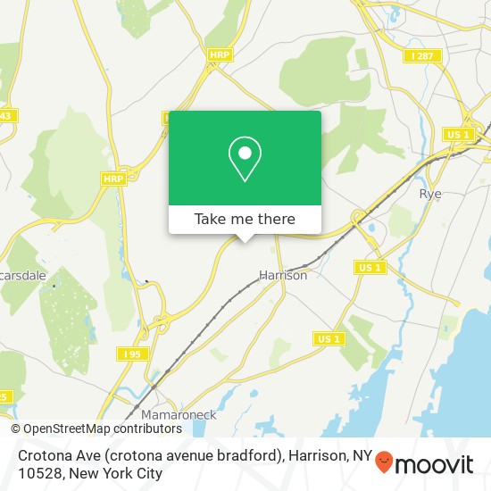 Mapa de Crotona Ave (crotona avenue bradford), Harrison, NY 10528