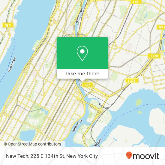 Mapa de New Tech, 225 E 134th St