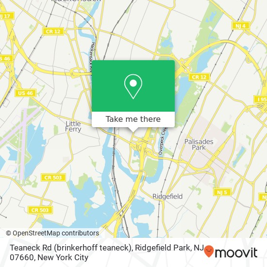 Mapa de Teaneck Rd (brinkerhoff teaneck), Ridgefield Park, NJ 07660