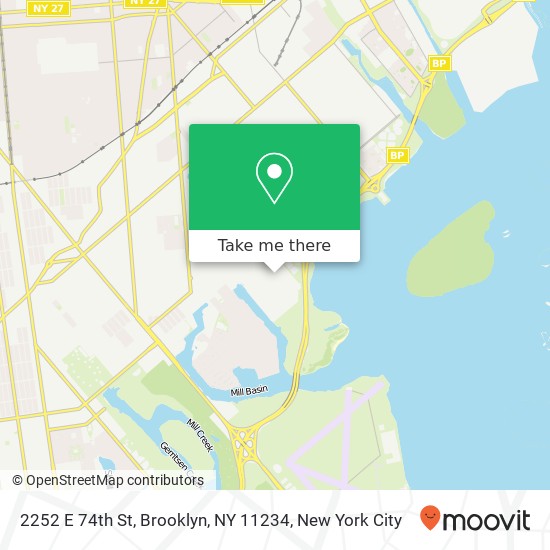 Mapa de 2252 E 74th St, Brooklyn, NY 11234