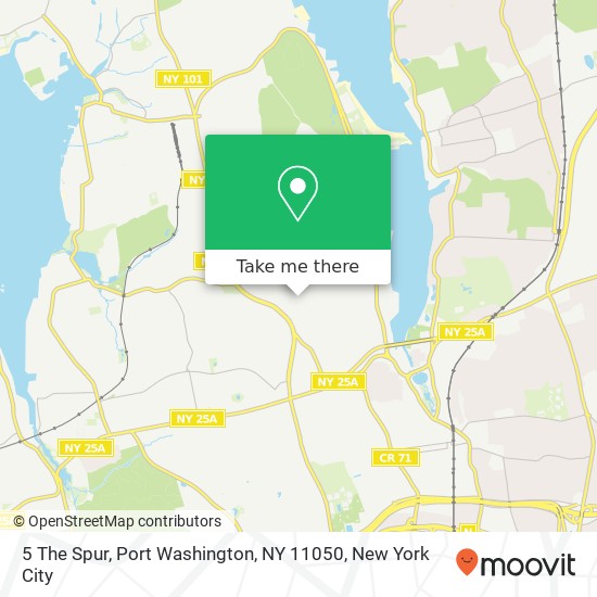 Mapa de 5 The Spur, Port Washington, NY 11050