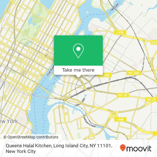 Mapa de Queens Halal Kitchen, Long Island City, NY 11101