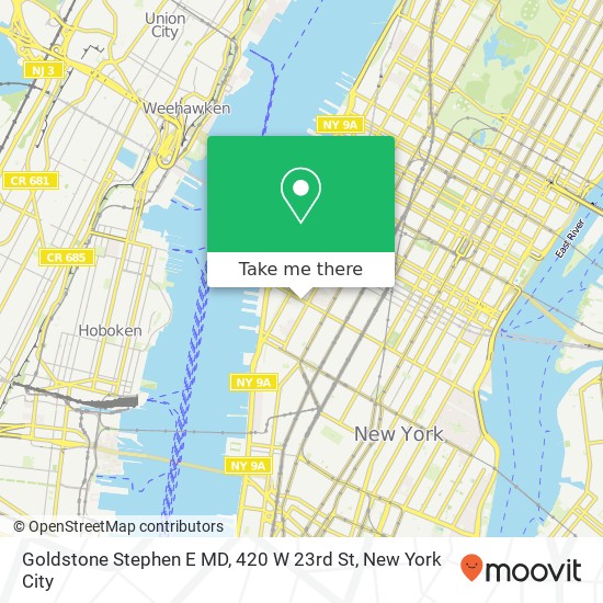 Mapa de Goldstone Stephen E MD, 420 W 23rd St