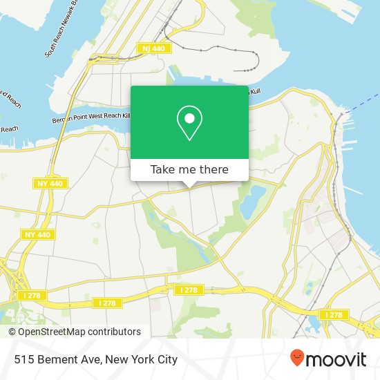 Mapa de 515 Bement Ave, Staten Island, <B>NY< / B> 10310