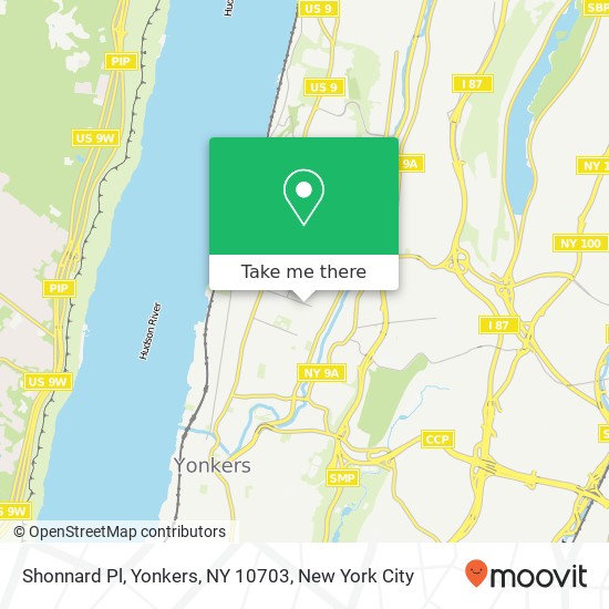 Mapa de Shonnard Pl, Yonkers, NY 10703