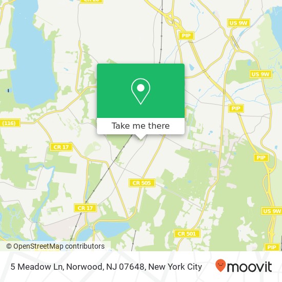 Mapa de 5 Meadow Ln, Norwood, NJ 07648