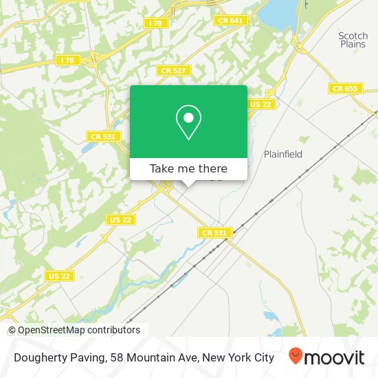 Mapa de Dougherty Paving, 58 Mountain Ave