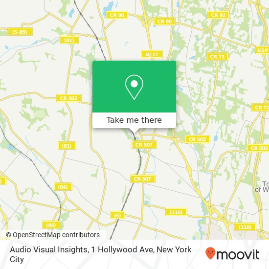 Mapa de Audio Visual Insights, 1 Hollywood Ave