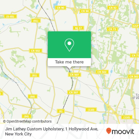 Mapa de Jim Lathey Custom Upholstery, 1 Hollywood Ave