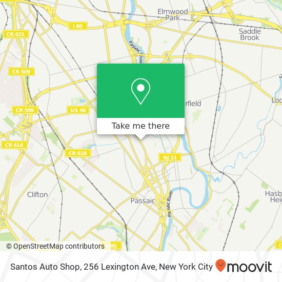 Mapa de Santos Auto Shop, 256 Lexington Ave