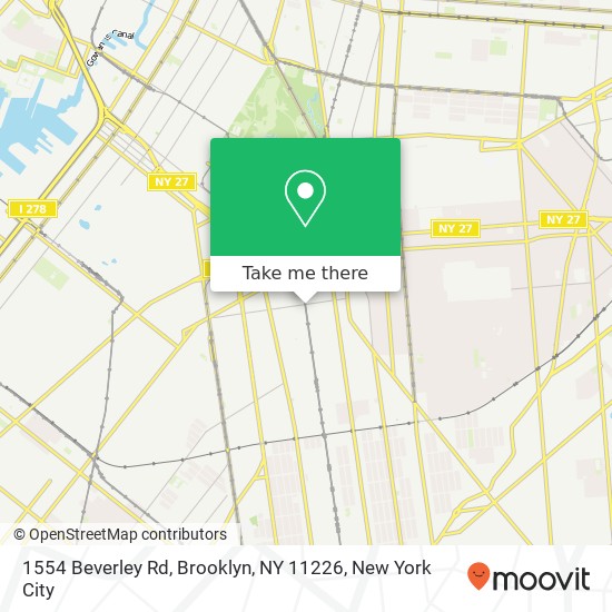Mapa de 1554 Beverley Rd, Brooklyn, NY 11226