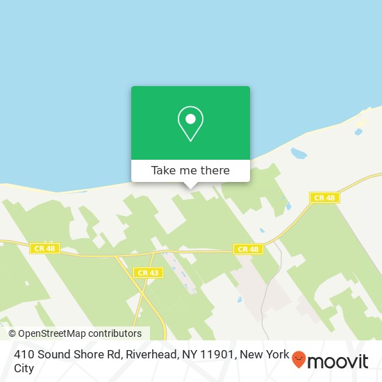Mapa de 410 Sound Shore Rd, Riverhead, NY 11901