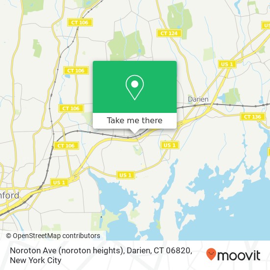 Mapa de Noroton Ave (noroton heights), Darien, CT 06820
