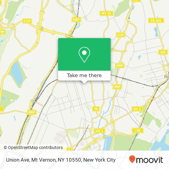 Mapa de Union Ave, Mt Vernon, NY 10550