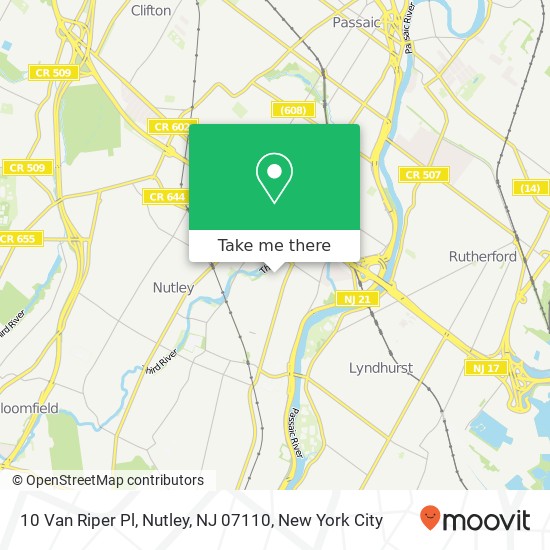 Mapa de 10 Van Riper Pl, Nutley, NJ 07110