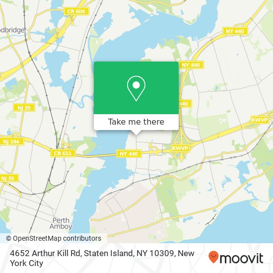 Mapa de 4652 Arthur Kill Rd, Staten Island, NY 10309