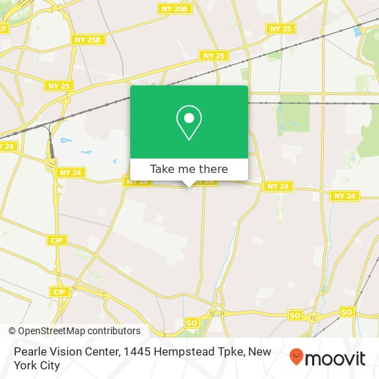 Mapa de Pearle Vision Center, 1445 Hempstead Tpke