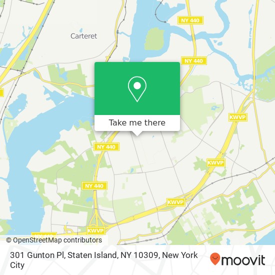 Mapa de 301 Gunton Pl, Staten Island, NY 10309