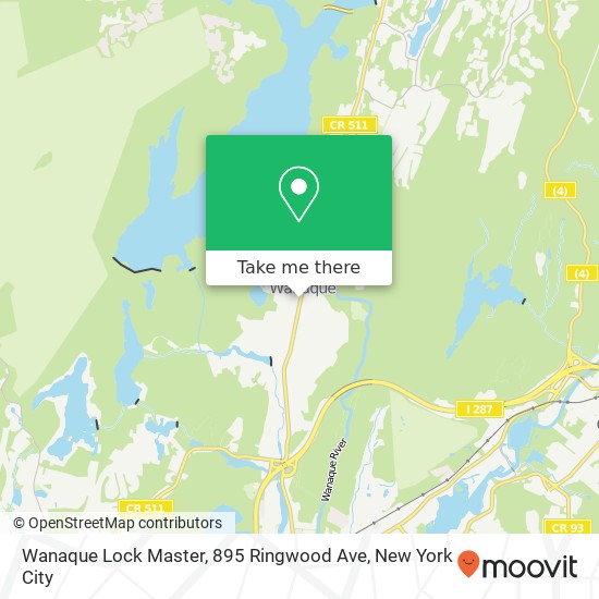 Mapa de Wanaque Lock Master, 895 Ringwood Ave