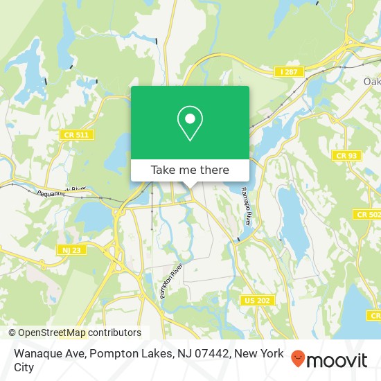 Mapa de Wanaque Ave, Pompton Lakes, NJ 07442