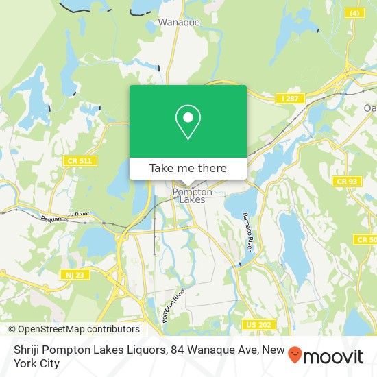 Mapa de Shriji Pompton Lakes Liquors, 84 Wanaque Ave
