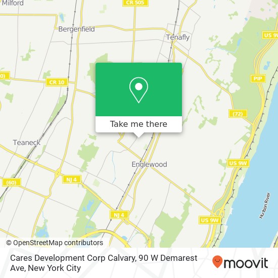 Mapa de Cares Development Corp Calvary, 90 W Demarest Ave