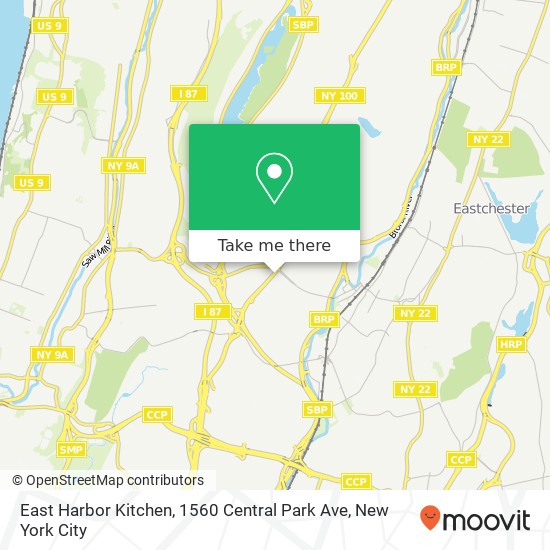 Mapa de East Harbor Kitchen, 1560 Central Park Ave