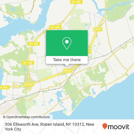 Mapa de 306 Ellsworth Ave, Staten Island, NY 10312