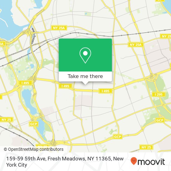 Mapa de 159-59 59th Ave, Fresh Meadows, NY 11365