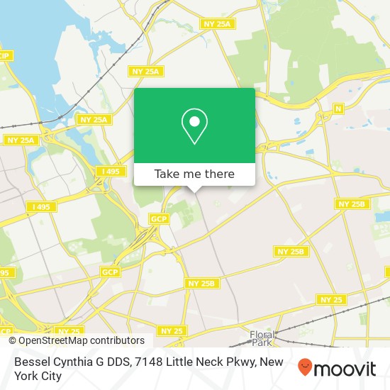 Mapa de Bessel Cynthia G DDS, 7148 Little Neck Pkwy