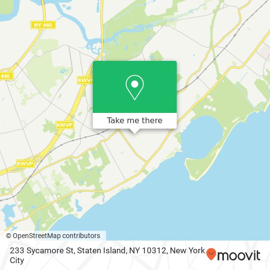 Mapa de 233 Sycamore St, Staten Island, NY 10312