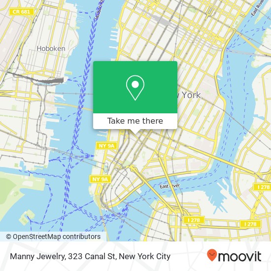 Mapa de Manny Jewelry, 323 Canal St