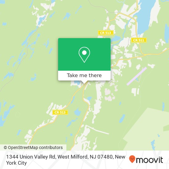 Mapa de 1344 Union Valley Rd, West Milford, NJ 07480