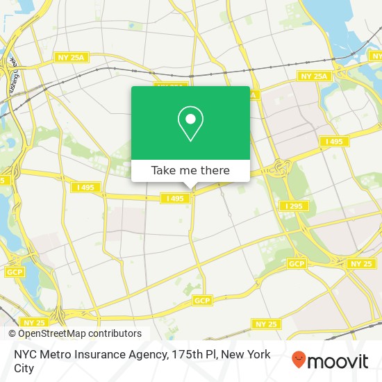 Mapa de NYC Metro Insurance Agency, 175th Pl