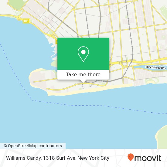 Mapa de Williams Candy, 1318 Surf Ave