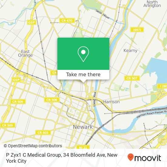 P Zyx1 C Medical Group, 34 Bloomfield Ave map