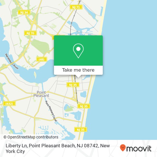 Mapa de Liberty Ln, Point Pleasant Beach, NJ 08742