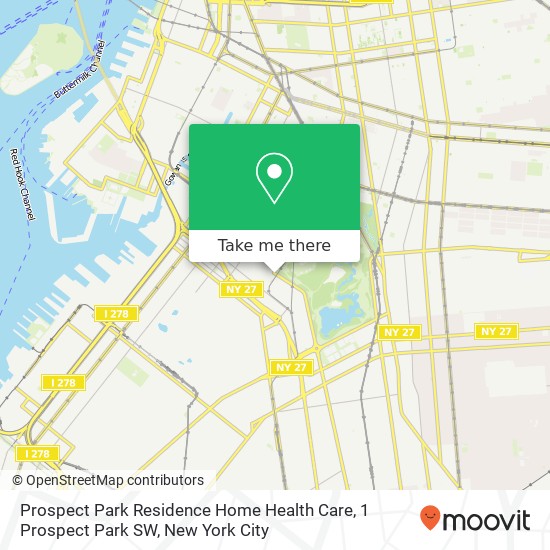 Prospect Park Residence Home Health Care, 1 Prospect Park SW map