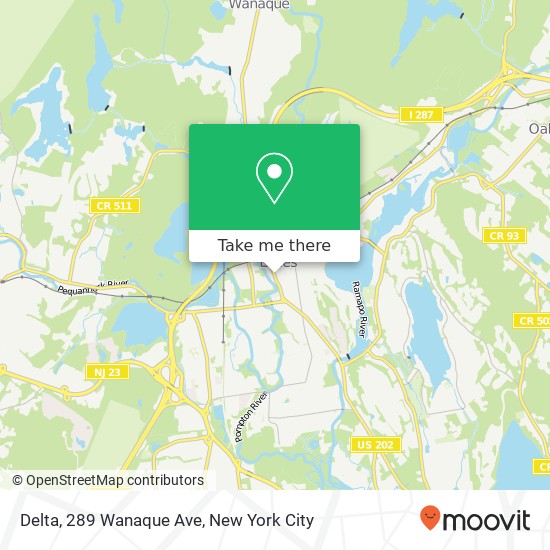 Mapa de Delta, 289 Wanaque Ave