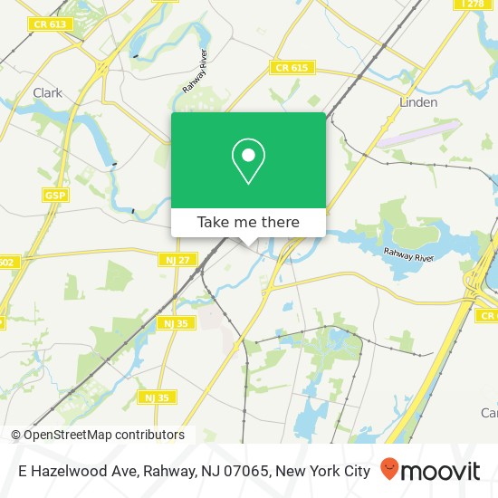 Mapa de E Hazelwood Ave, Rahway, NJ 07065