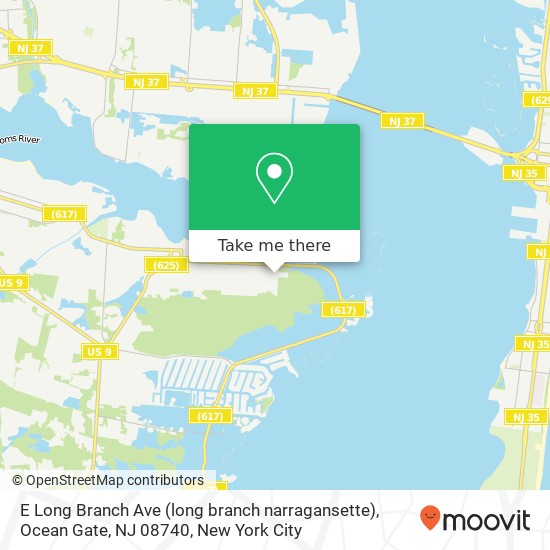 Mapa de E Long Branch Ave (long branch narragansette), Ocean Gate, NJ 08740