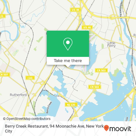 Mapa de Berry Creek Restaurant, 94 Moonachie Ave