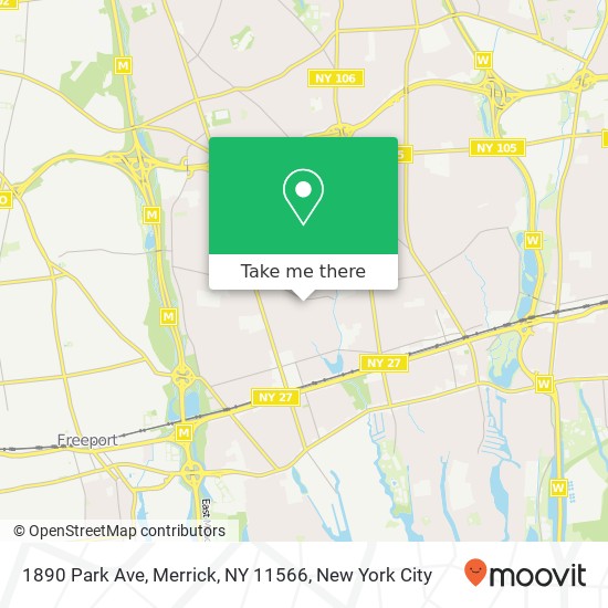 Mapa de 1890 Park Ave, Merrick, NY 11566