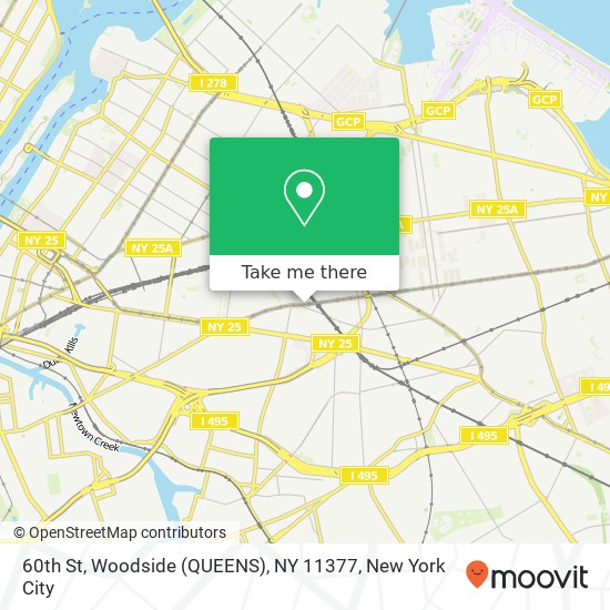 Mapa de 60th St, Woodside (QUEENS), NY 11377