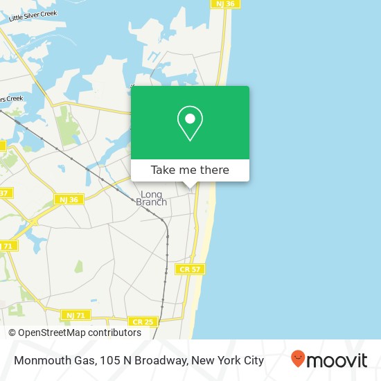 Mapa de Monmouth Gas, 105 N Broadway