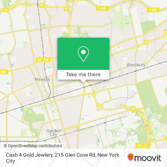 Mapa de Cash 4 Gold Jewlery, 215 Glen Cove Rd