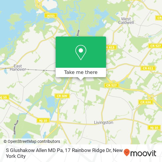 S Glushakow Allen MD Pa, 17 Rainbow Ridge Dr map