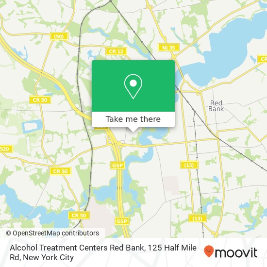 Mapa de Alcohol Treatment Centers Red Bank, 125 Half Mile Rd