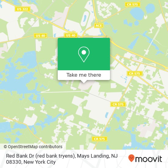 Red Bank Dr (red bank tryens), Mays Landing, NJ 08330 map